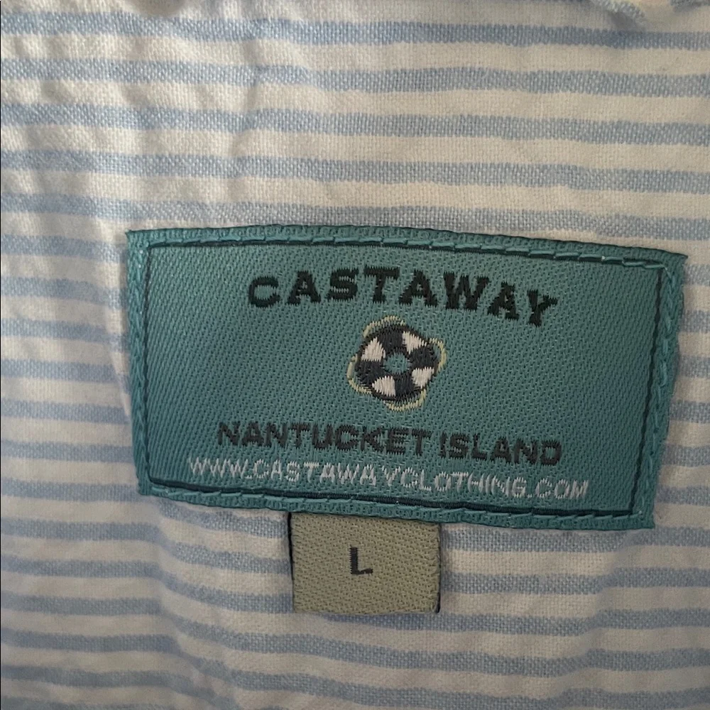 Castaway Light Blue Shirt with Red Embroidery - Picture 2 of 7
